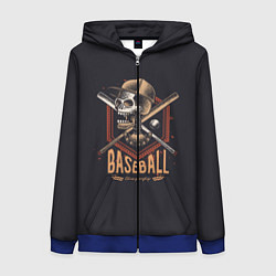 Толстовка на молнии женская BASEBALL, цвет: 3D-синий