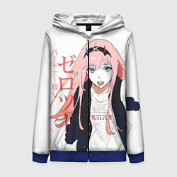 Толстовка на молнии женская Zero Two, Darling in the Franx, цвет: 3D-синий