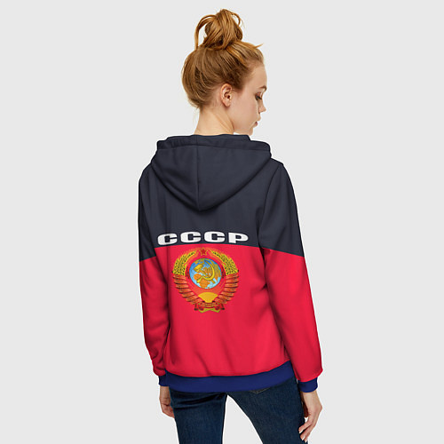 Женская толстовка на молнии СТИЛЬ СССР ДИЗАЙН СПИНЫ / 3D-Синий – фото 4