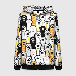 Толстовка на молнии женская КОШАЧИЬ ЛАПЫ, цвет: 3D-черный