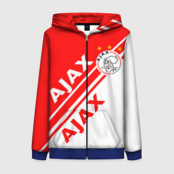 Толстовка на молнии женская FC AJAX AMSTERDAM ФК АЯКС, цвет: 3D-синий