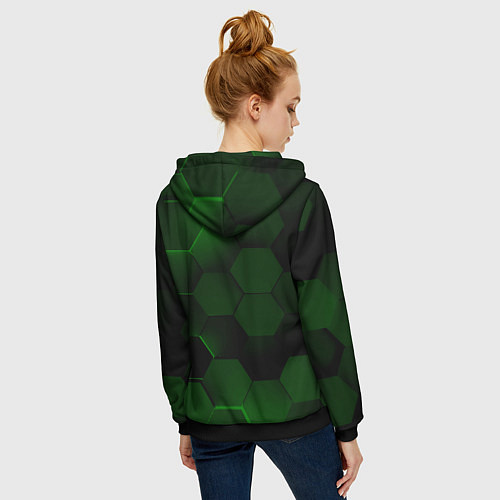 Женская толстовка на молнии T-rex Jurassic Динозавр / 3D-Черный – фото 4