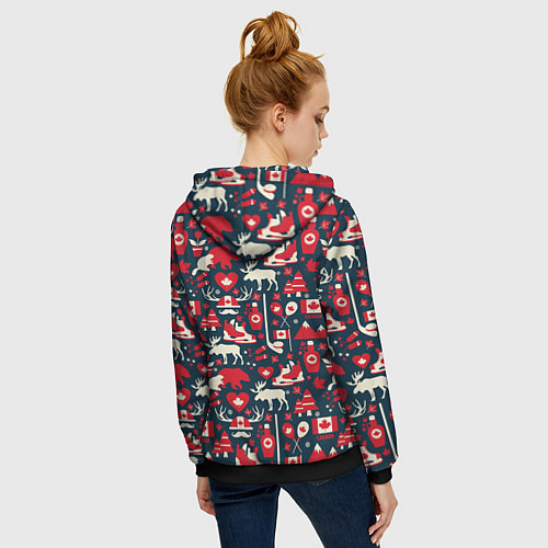 Женская толстовка на молнии Канада / 3D-Черный – фото 4