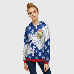 Толстовка на молнии женская REAL MADRID РЕАЛ МАДРИД, цвет: 3D-красный — фото 2