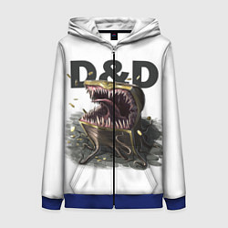 Толстовка на молнии женская D&D Мимик-сундук ДнД, цвет: 3D-синий