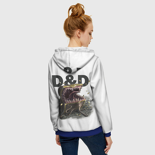 Женская толстовка на молнии D&D Мимик-сундук ДнД / 3D-Синий – фото 4
