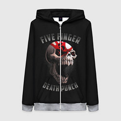 Толстовка на молнии женская Five Finger Death Punch 5FDP, цвет: 3D-меланж