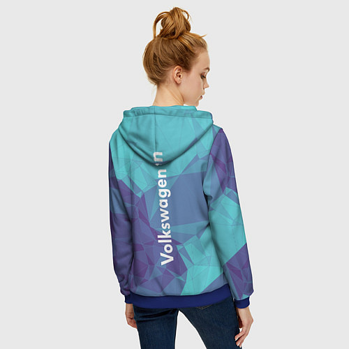 Женская толстовка на молнии VOLKSWAGEN / 3D-Синий – фото 4