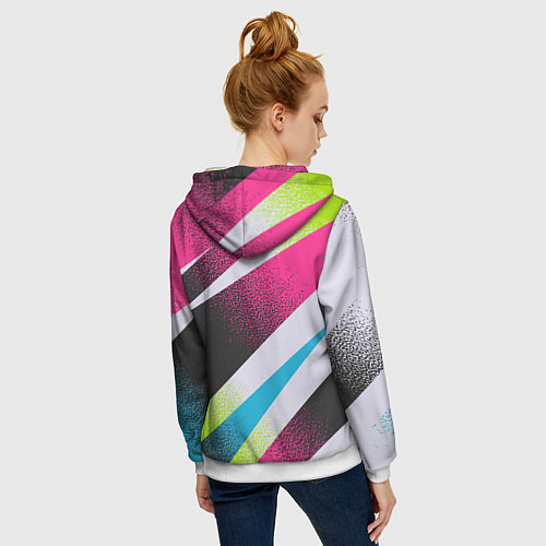 Женская толстовка на молнии Sport style: Линии / 3D-Белый – фото 4