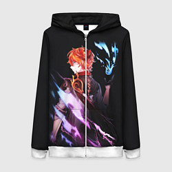Толстовка на молнии женская ТАРТАЛЬЯ - GENSHIN IMPACT NEON, цвет: 3D-белый