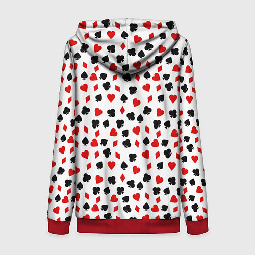 Женская толстовка на молнии Карточные Масти / 3D-Красный – фото 2