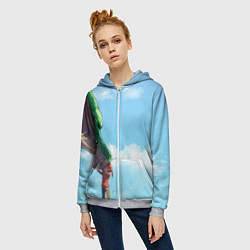 Толстовка на молнии женская Дракон-горничная Кобаяши, цвет: 3D-меланж — фото 2