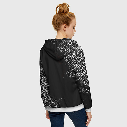 Женская толстовка на молнии БЕРСЕРК глаз / 3D-Белый – фото 4