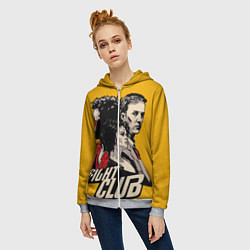 Толстовка на молнии женская Бойцовский Клуб Три личности, цвет: 3D-меланж — фото 2