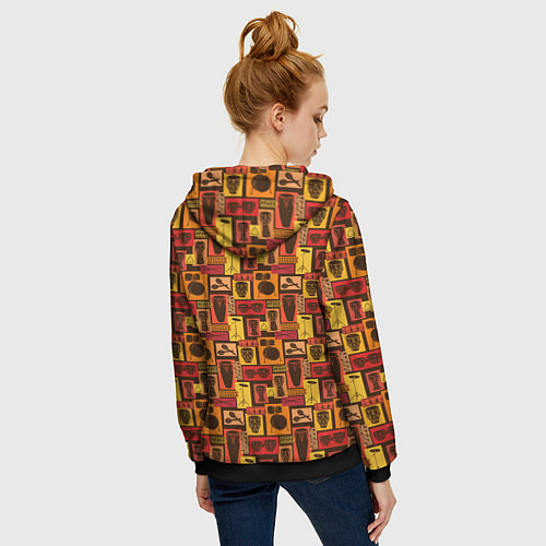 Женская толстовка на молнии Барабанщик / 3D-Черный – фото 4