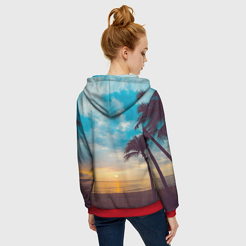 Женская толстовка на молнии Пейзаж / 3D-Красный – фото 4