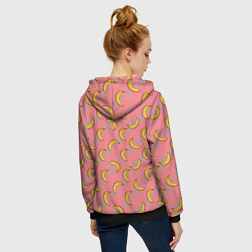 Женская толстовка на молнии Банановое лето / 3D-Черный – фото 4