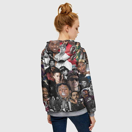 Женская толстовка на молнии Короли Рэпа KING RAP / 3D-Меланж – фото 4