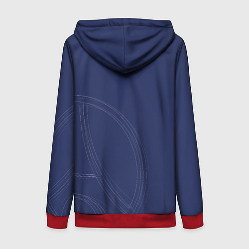 Женская толстовка на молнии PSG Core Big Logo Blue New 202223 / 3D-Красный – фото 2