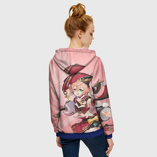 Женская толстовка на молнии Genshin Impact, Янь Фэй / 3D-Синий – фото 4