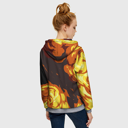 Женская толстовка на молнии PIRO ПИРО ГЕНШИН / 3D-Меланж – фото 4