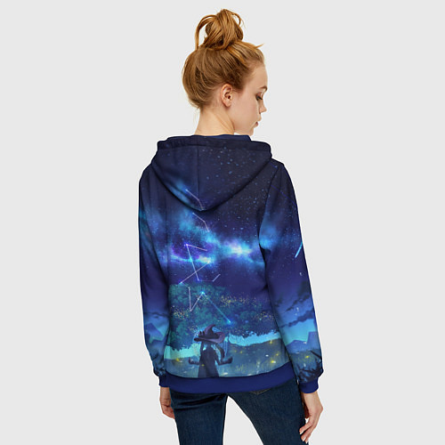 Женская толстовка на молнии MONA GENSHIN IMPACT / 3D-Синий – фото 4