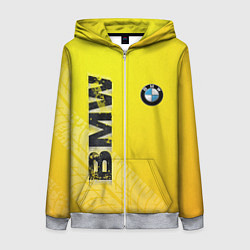Толстовка на молнии женская BMW СЛЕДЫ ШИН БМВ, цвет: 3D-меланж