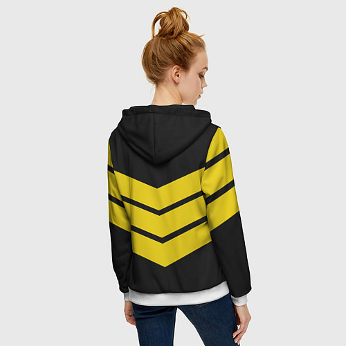 Женская толстовка на молнии Три полоски / 3D-Белый – фото 4