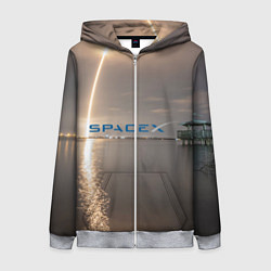 Толстовка на молнии женская SpaceX Dragon 2, цвет: 3D-меланж