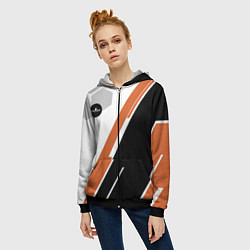 Толстовка на молнии женская CS:GO Asiimov Edition, цвет: 3D-черный — фото 2