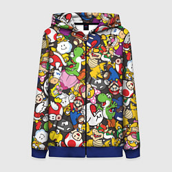 Толстовка на молнии женская Mario ALLSTARS, цвет: 3D-синий