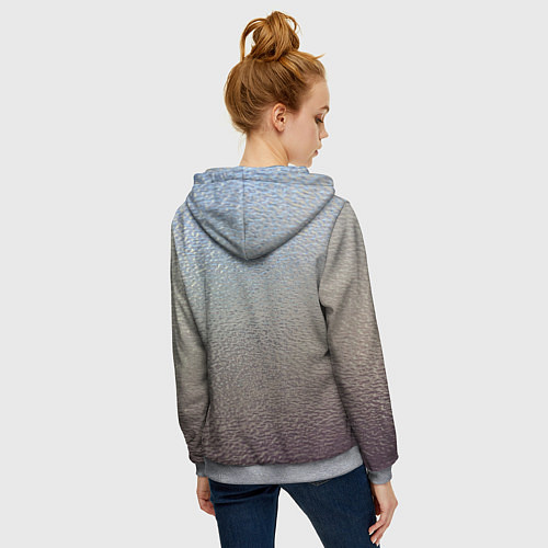 Женская толстовка на молнии Металликскин / 3D-Меланж – фото 4