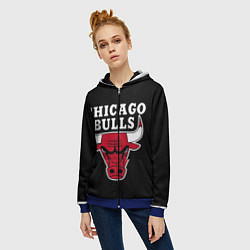 Толстовка на молнии женская B C Chicago Bulls, цвет: 3D-синий — фото 2