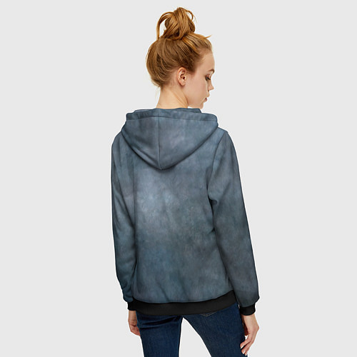 Женская толстовка на молнии ВОЛК-ОБОРОТЕНЬ / 3D-Черный – фото 4