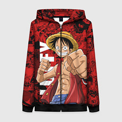 Женская толстовка на молнии Манки Д Луффи, One Piece