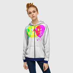 Толстовка на молнии женская Призраки Хэллоуина полиэстер, цвет: 3D-синий — фото 2