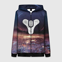 Женская толстовка на молнии ДЕСТИНИ ЗЕМЛЯ ХАБ, СТРАННИК НАД ГОРОДОМ