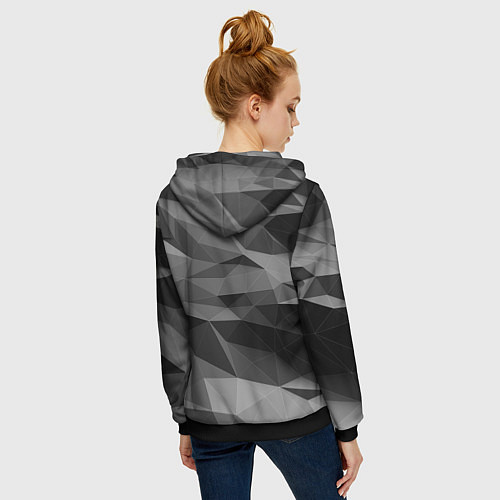 Женская толстовка на молнии Чб абстракция / 3D-Черный – фото 4