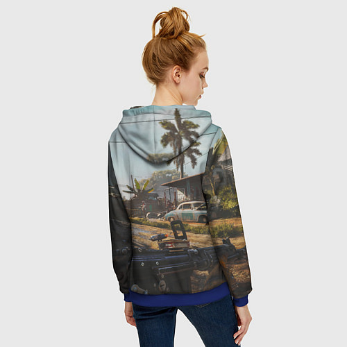 Женская толстовка на молнии Far Cry 6 game art / 3D-Синий – фото 4
