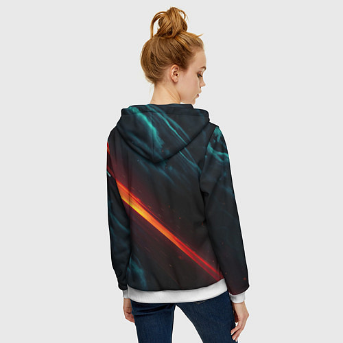 Женская толстовка на молнии BMW M PERFORMANCE NEON БМВ М НЕОН / 3D-Белый – фото 4