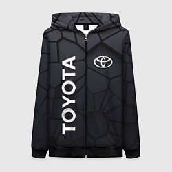 Толстовка на молнии женская Toyota 3D плиты, цвет: 3D-черный