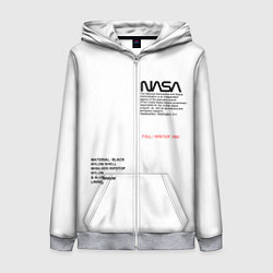 Толстовка на молнии женская NASA БЕЛАЯ ФОРМА, цвет: 3D-меланж