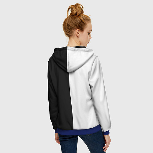 Женская толстовка на молнии The Beatles черно - белый партер / 3D-Синий – фото 4