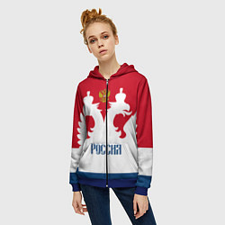 Толстовка на молнии женская Russia Team, цвет: 3D-синий — фото 2