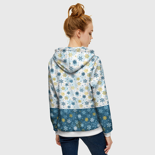 Женская толстовка на молнии Весёлый Оленёнок / 3D-Белый – фото 4