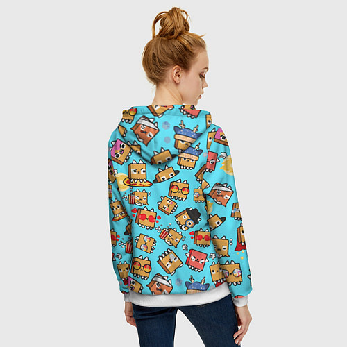 Женская толстовка на молнии PAPER BAG CAT TOCA BOCA TOCA LIFE WORLD / 3D-Белый – фото 4
