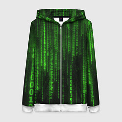 Женская толстовка на молнии Матрица двоичный код