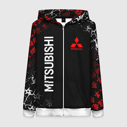 Женская толстовка на молнии MITSUBISHI SAMURAI JAPAN STYLE ИЕРОГЛИФЫ