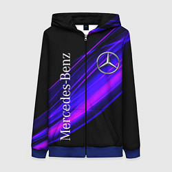 Толстовка на молнии женская MERCEDES-BENZ МЕРСЕДЕС-БЕНЗ ПУРПУРНЫЙ, цвет: 3D-синий