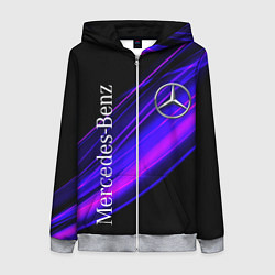Женская толстовка на молнии MERCEDES-BENZ МЕРСЕДЕС-БЕНЗ ПУРПУРНЫЙ